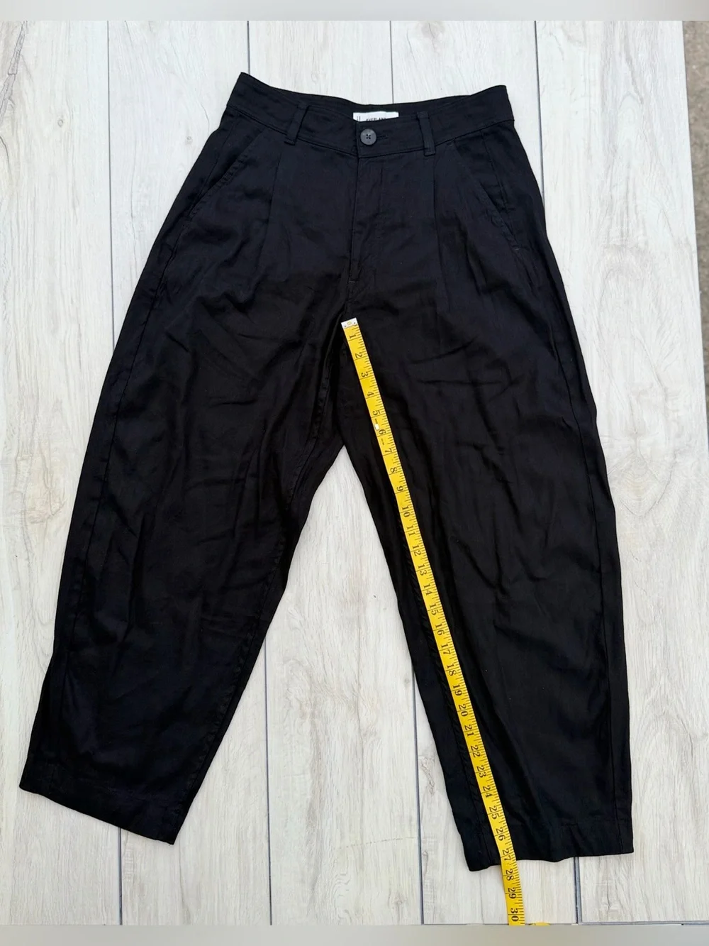 Everlane Black Everywhere Linen Barrel Leg Pant 2 Lightweight Breezy High Waist
